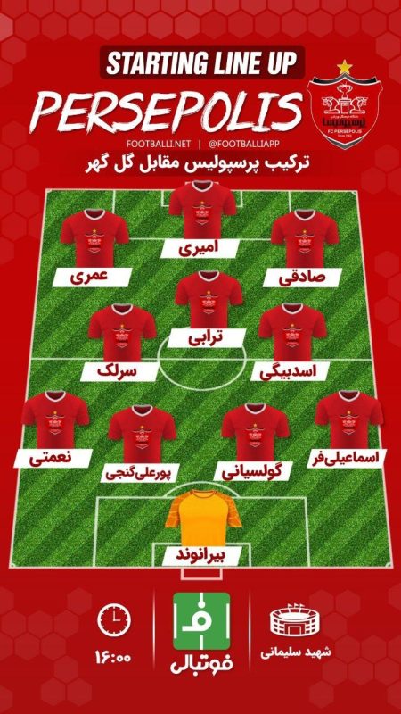 گلگهر سیرجان مقابل پرسپولیس